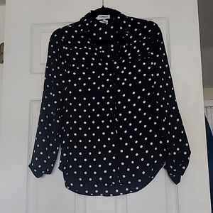 Express Black polka dot shirt